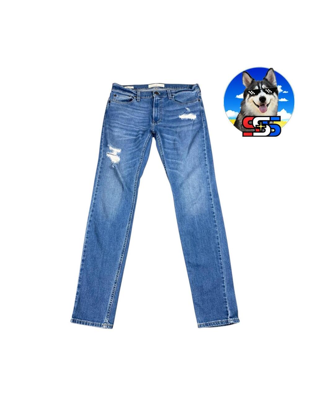 Hollister Jeans Super Skinny Epic Flex Men's 32 X 32 Light Distress